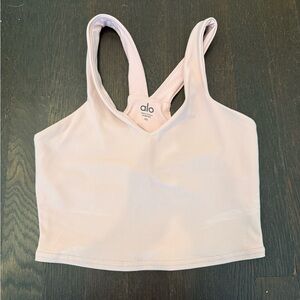 Alo Airbrush ballerina pink cropped tank